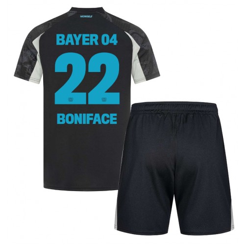 Fotbalové Dres Bayer Leverkusen Victor Boniface #22 Dětské Alternativní 2024-25 Krátký Rukáv (+ trenýrky)